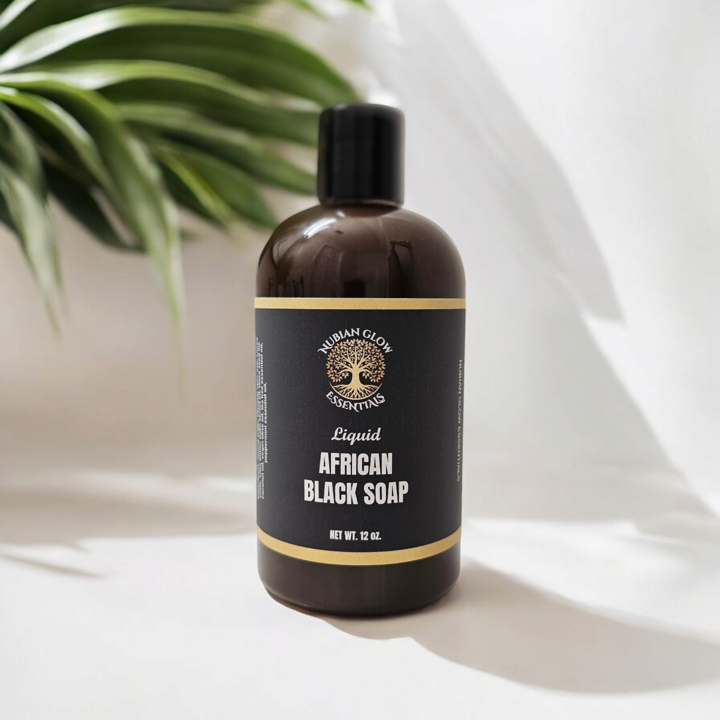 12 oz. Nubian Glow Liquid African Black Soap